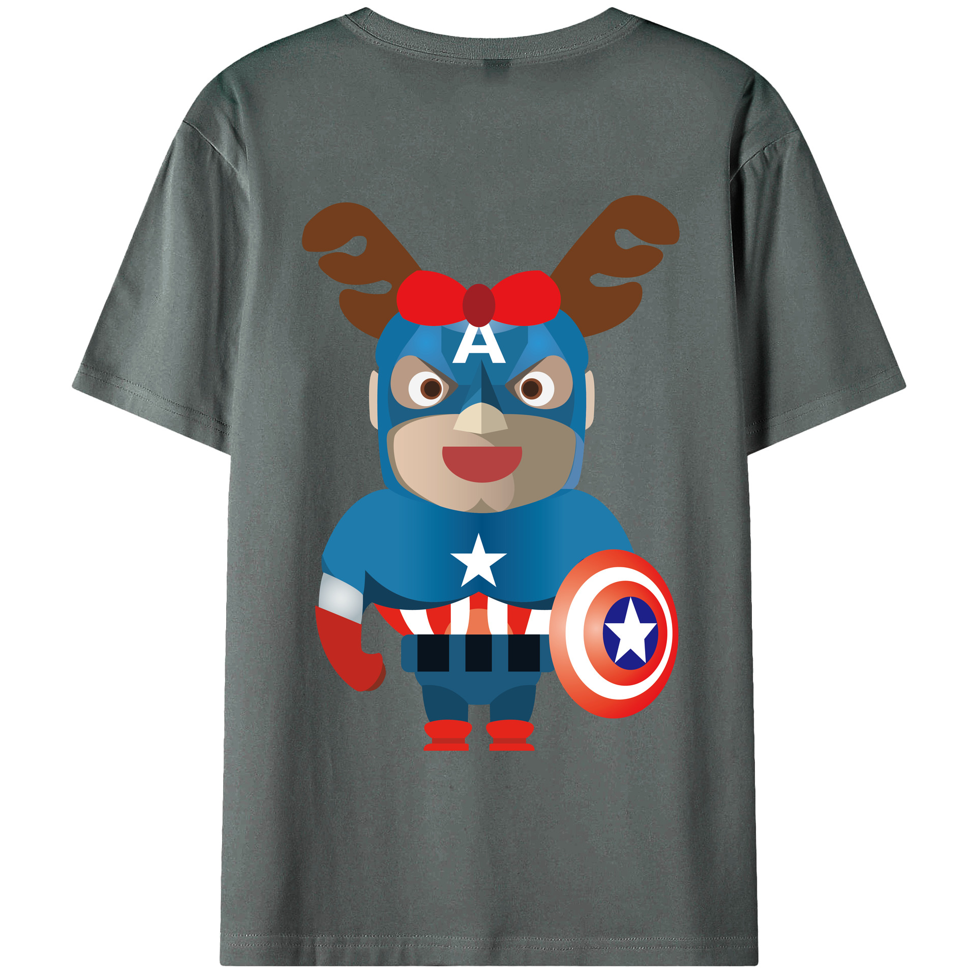 （画像用） アベンジャーズ The Avengers 綿100％ メンズ半袖Tシャツ（バックプリント） 通気性